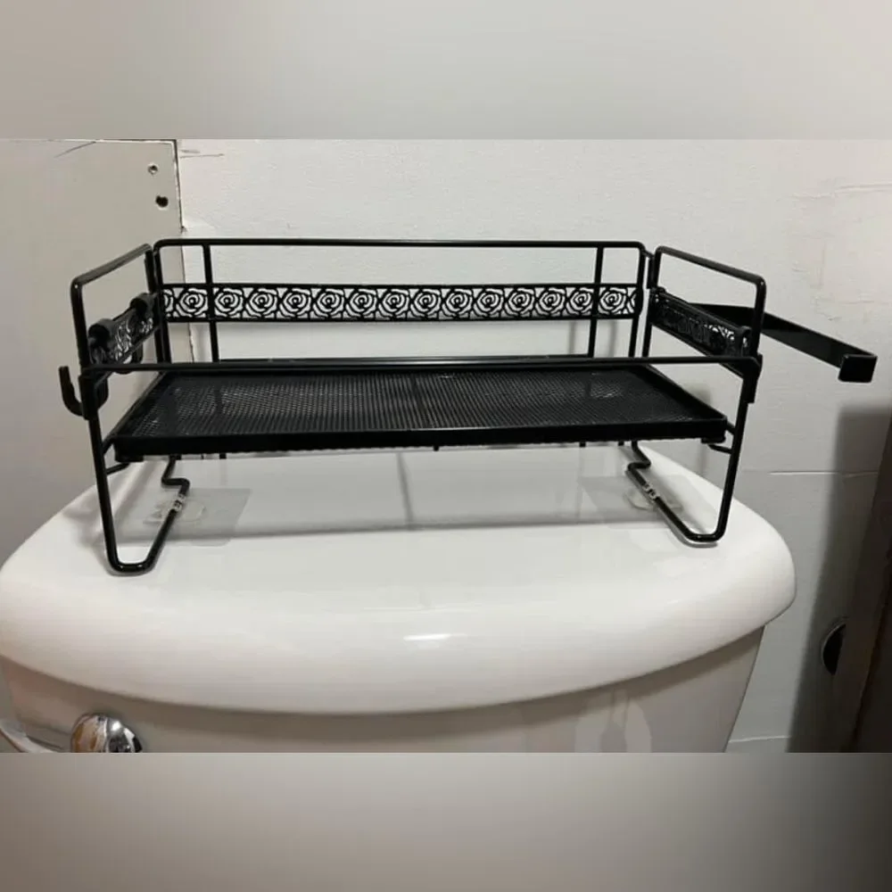 Black Metal Over the Toilet Shelf